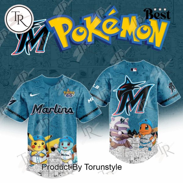 2025 Miami Marlins Pokemon Go Special Edition Baseball Jersey