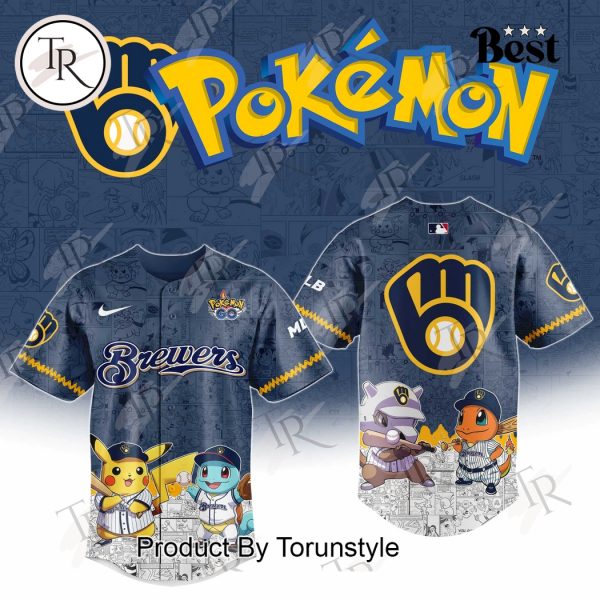2025 Milwaukee Brewers Pokemon Go Special Edition Baseball Jersey
