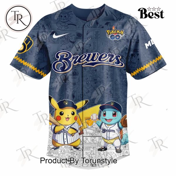 2025 Milwaukee Brewers Pokemon Go Special Edition Baseball Jersey