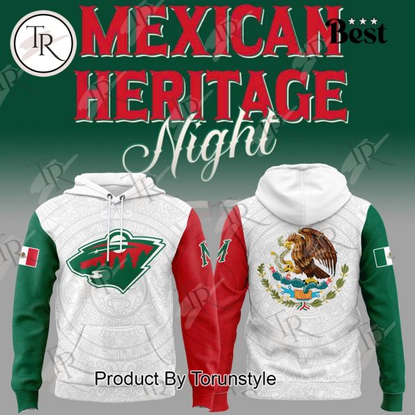 2025 Minnesota Wild Mexican Heritage Night Custom Name Limited Edition Hoodie