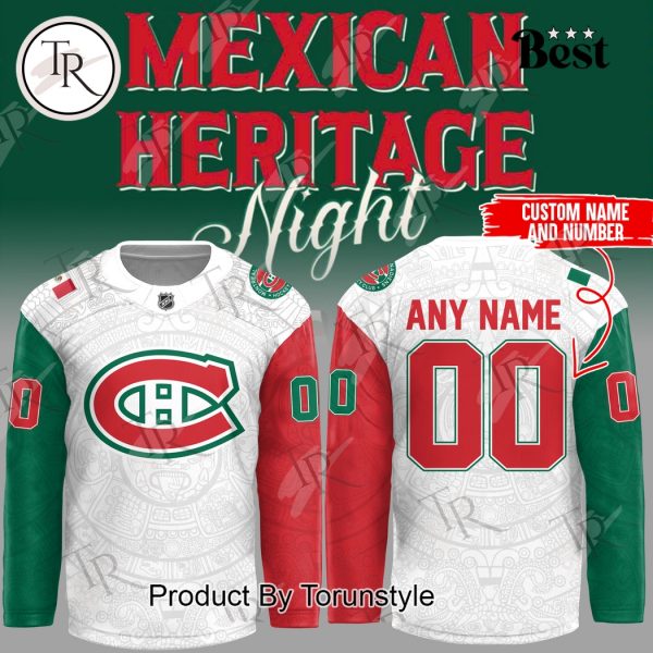 2025 Montreal Canadiens Mexican Heritage Night Custom Name Limited Edition Hockey Jersey