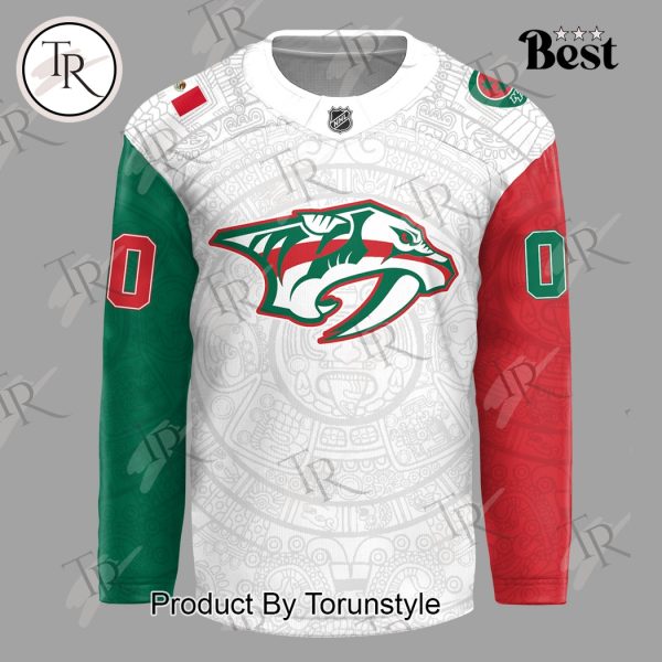 2025 Nashville Predators Mexican Heritage Night Custom Name Limited Edition Hockey Jersey