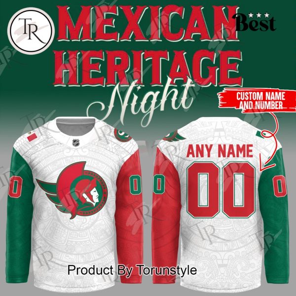 2025 Ottawa Senators Mexican Heritage Night Custom Name Limited Edition Hockey Jersey