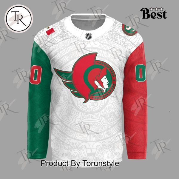 2025 Ottawa Senators Mexican Heritage Night Custom Name Limited Edition Hockey Jersey