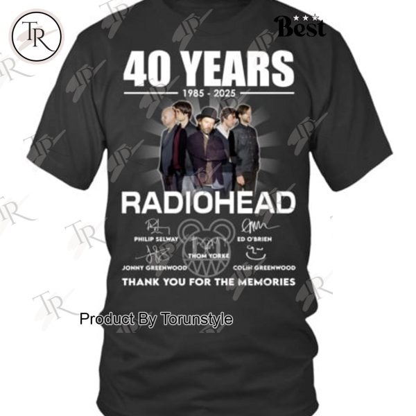 40 Years 1985-2025 Radiohead Thank You For The Memories Limited Edition T-Shirt