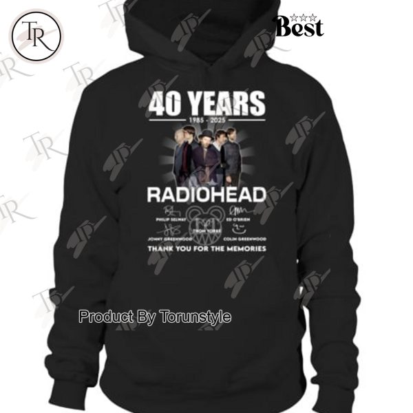 40 Years 1985-2025 Radiohead Thank You For The Memories Limited Edition T-Shirt