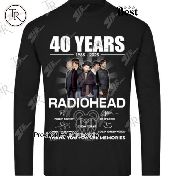 40 Years 1985-2025 Radiohead Thank You For The Memories Limited Edition T-Shirt