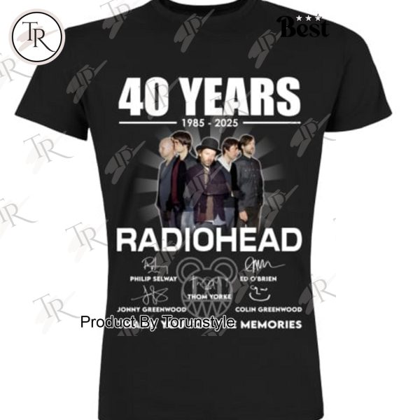 40 Years 1985-2025 Radiohead Thank You For The Memories Limited Edition T-Shirt