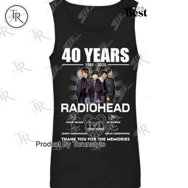 40 Years 1985-2025 Radiohead Thank You For The Memories Limited Edition T-Shirt