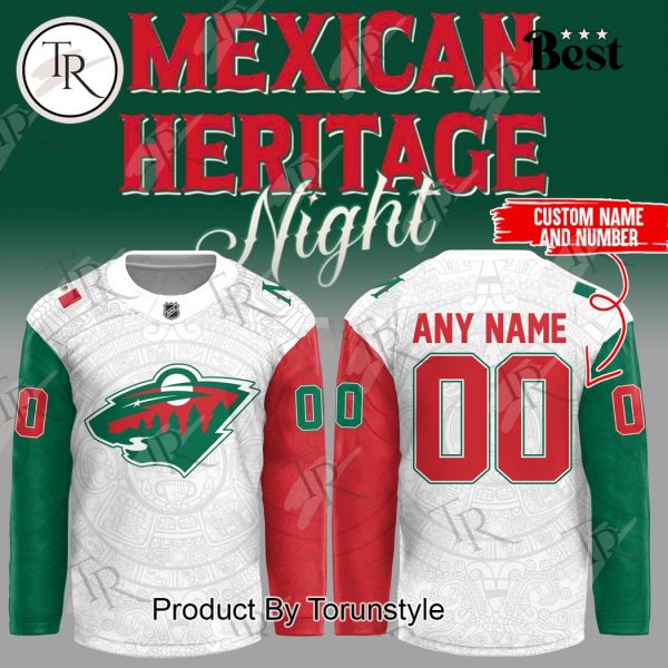 2025 Minnesota Wild Mexican Heritage Night Custom Name Limited Edition Hockey Jersey