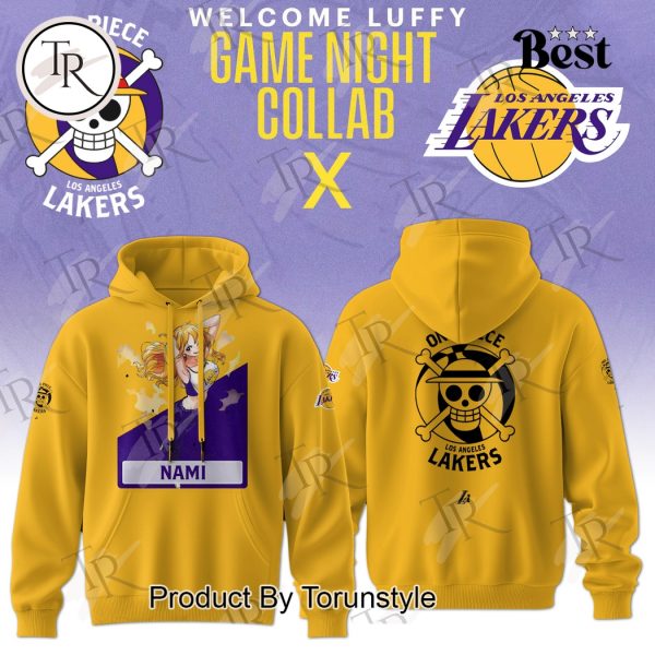 Los Angeles Lakers x One Piece 2025 Welcome Nami Game Night Collab Hoodie