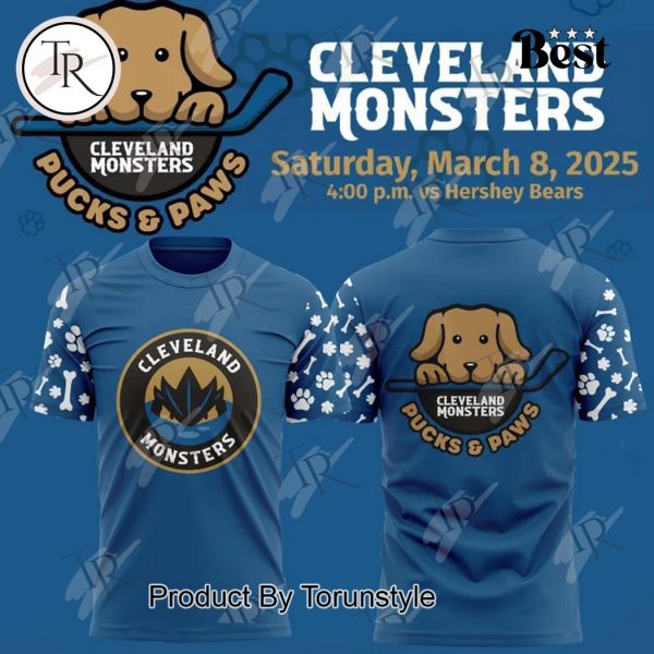 Cleveland Monsters Pucks And Paws 2025 Limited Edition Hoodie