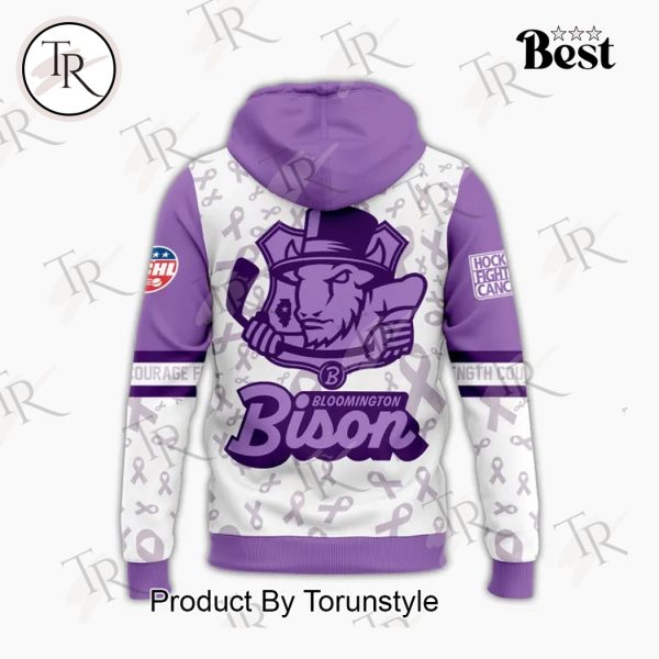 Bloomington Bison 2025 Hockey Fights Cancer Limited Edition Hoodie