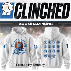 Duke Blue Devils 2025 ACC Men’s Tournament Basketball Champs Limited Edition Hoodie – White