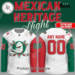 2025 Anaheim Ducks Mexican Heritage Night Custom Name Limited Edition Hockey Jersey