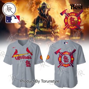 St. Louis Cardinals Firefighter Appreciation Night 2025 Limited Edition Baseball Jersey – Grey