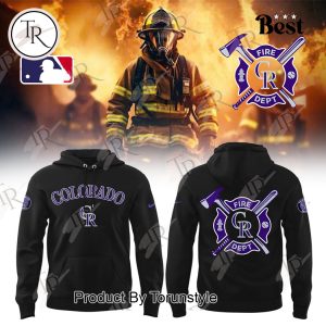 Colorado Rockies 2025 Firefighter Appreciation Night Limited Edition Hoodie – Black