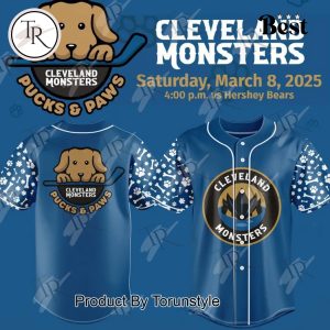 Cleveland Monsters Pucks And Paws 2025 Limited Edition Baseball Jersey