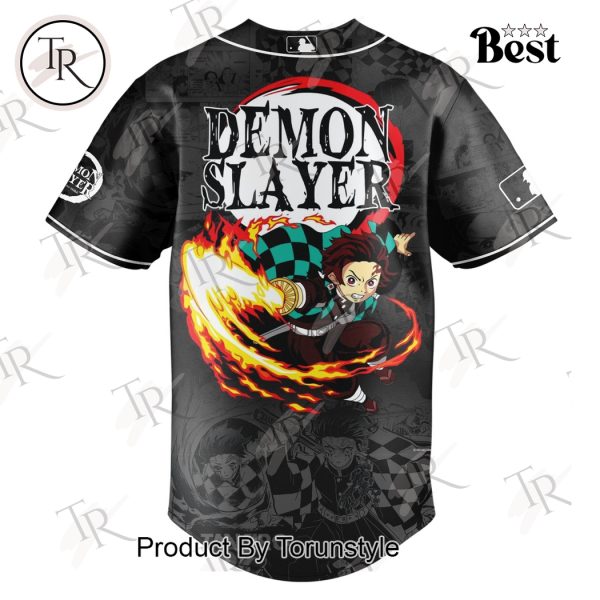 New Collection Tanjiro Kamado Demon Slayer x MLB 2025 Limited Edition Baseball Jersey