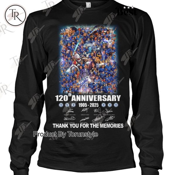 Chelsea F.C 120th Anniversary 1905-2025 Thank You For The Memories New Limited Edition T-Shirt