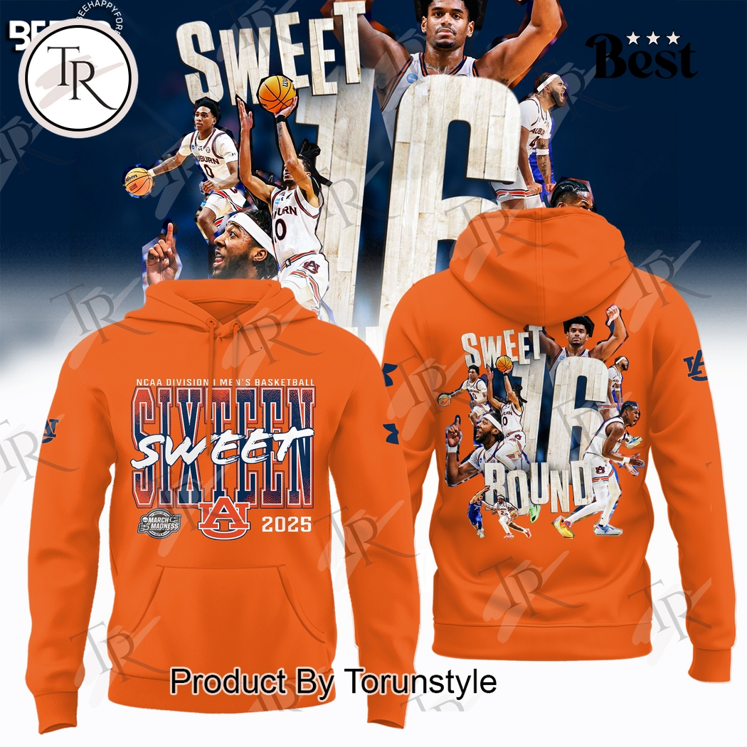 Auburn Tigers NCAA Division I Men's Basketball Sixteen Sweet Bound Limited Edition Hoodie - Orange Auburn Tigers NCAA Division I Men's Basketball Sixteen Sweet Bound Limited Edition Hoodie - Orange