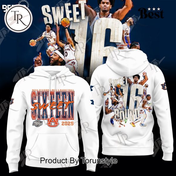 Auburn Tigers NCAA Division I Men’s Basketball Sixteen Sweet Bound Limited Edition Hoodie – White