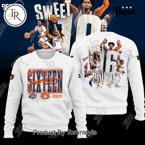 Auburn Tigers NCAA Division I Men’s Basketball Sixteen Sweet Bound Limited Edition Hoodie – White
