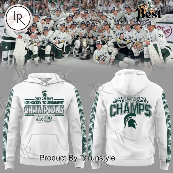 Big Ten Conference Men’s Ice Hockey Champs Michigan State Spartans Limited Edition Hoodie – White