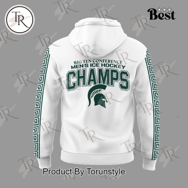 Big Ten Conference Men’s Ice Hockey Champs Michigan State Spartans Limited Edition Hoodie – White