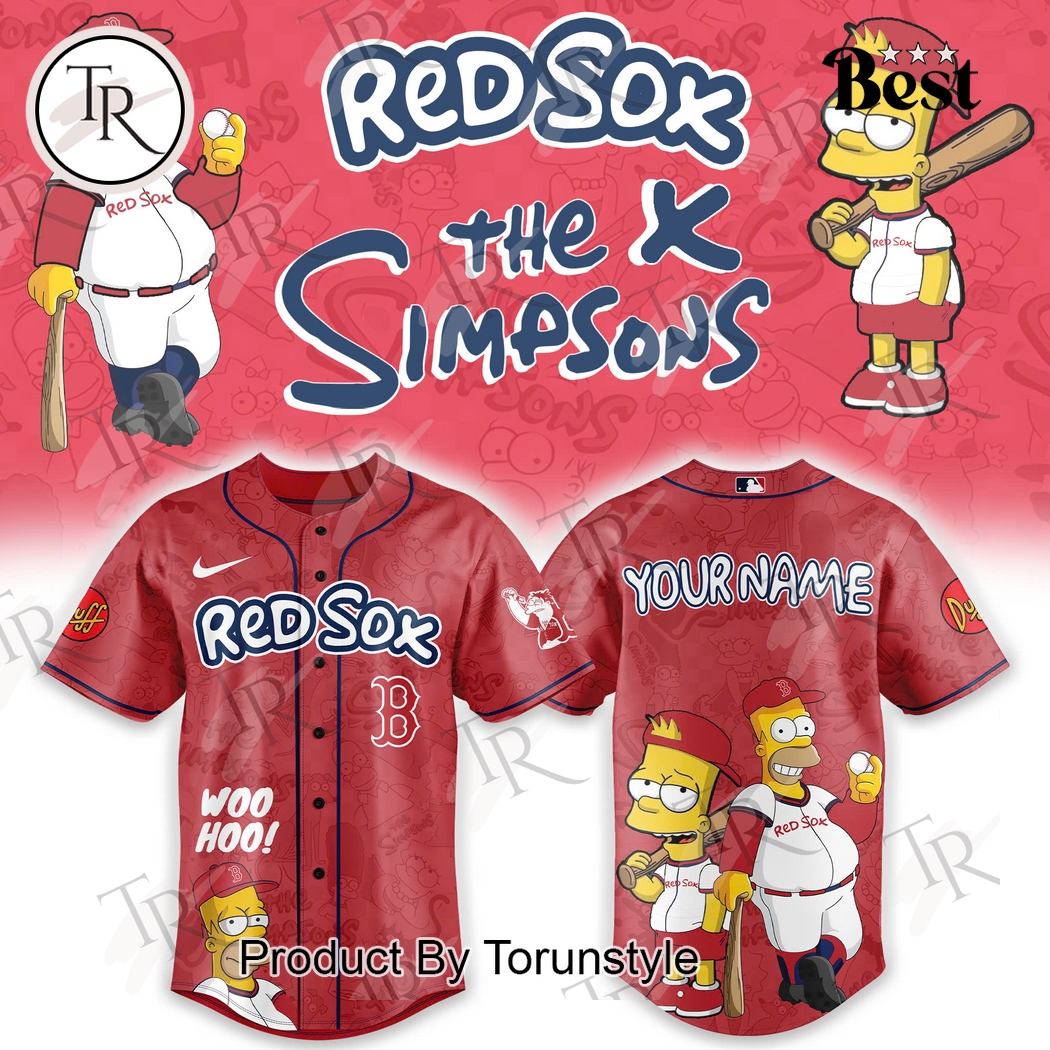 Boston Red Sox The Simpsons Heritage 2025 Custom Name Limited Edition Baseball Jersey Boston Red Sox The Simpsons Heritage 2025 Custom Name Limited Edition Baseball Jersey