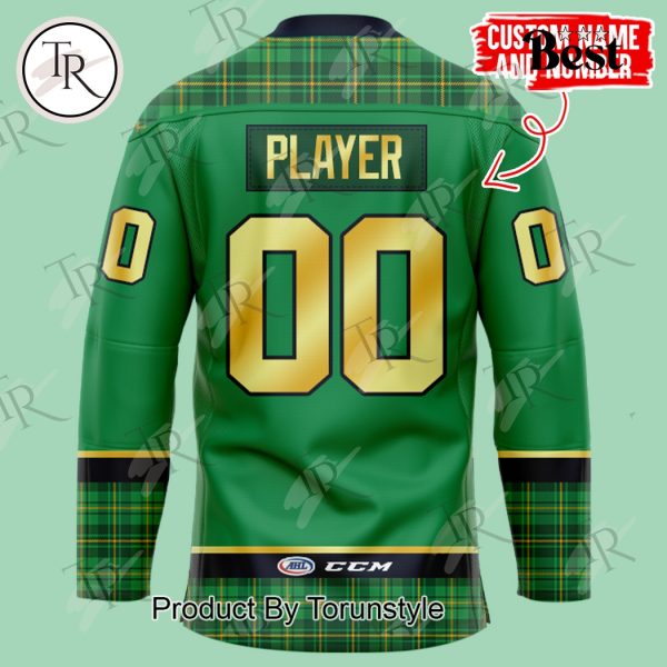 Coachella Valley Firebirds It’s In The Deets St. Patrick’s Day Edition Custom Name Hockey Jersey