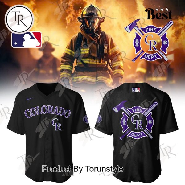 Colorado Rockies 2025 Firefighter Appreciation Night Limited Edition Baseball Jersey – Black