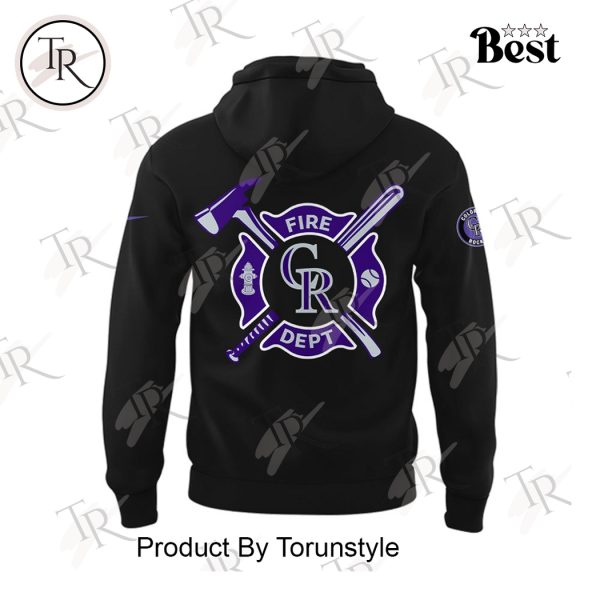 Colorado Rockies 2025 Firefighter Appreciation Night Limited Edition Hoodie – Black