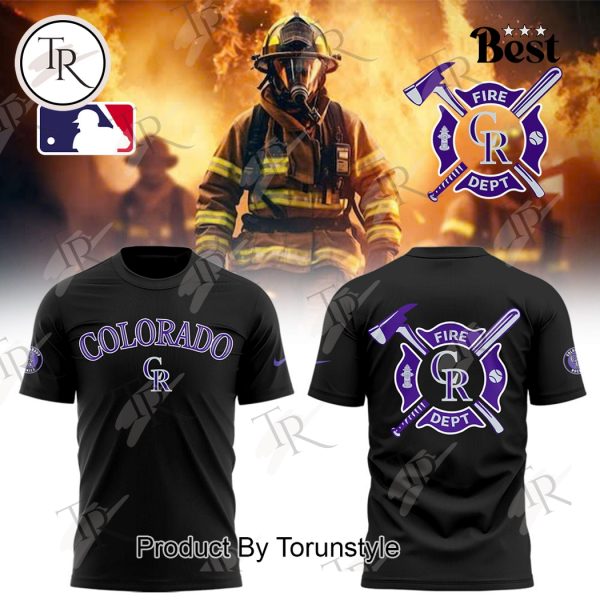 Colorado Rockies 2025 Firefighter Appreciation Night Limited Edition Hoodie – Black