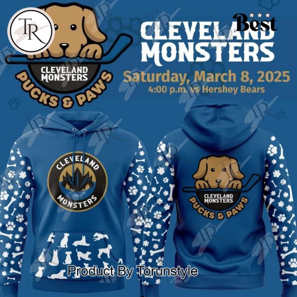 Cleveland Monsters Pucks And Paws 2025 Limited Edition Hoodie