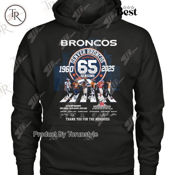 Denver Broncos 65 Seasons 1960-2025 Thank You For The Memories Limited Edition T-Shirt