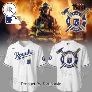 Kansas City Royals 2025 Firefighter Appreciation Night Limited Edition Baseball Jersey – White