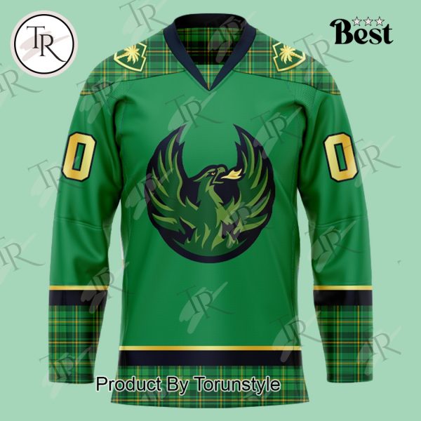 Coachella Valley Firebirds It’s In The Deets St. Patrick’s Day Edition Custom Name Hockey Jersey