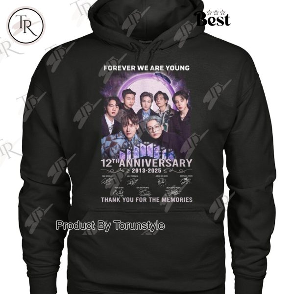 BTS Boy Band Forever We Are Young 12th Anniversary 2013-2025 Thank You For The Memories T-Shirt