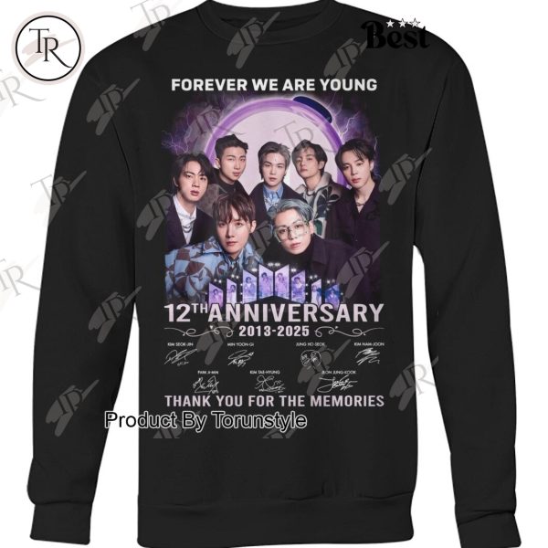 BTS Boy Band Forever We Are Young 12th Anniversary 2013-2025 Thank You For The Memories T-Shirt