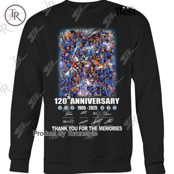 Chelsea F.C 120th Anniversary 1905-2025 Thank You For The Memories New Limited Edition T-Shirt