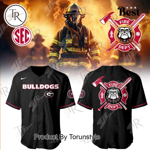 Georgia Bulldogs Firefighter Appreciation Night 2025 Limited Edition Baseball Jersey – Black