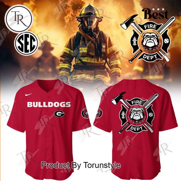Georgia Bulldogs Firefighter Appreciation Night 2025 Limited Edition Baseball Jersey – Red
