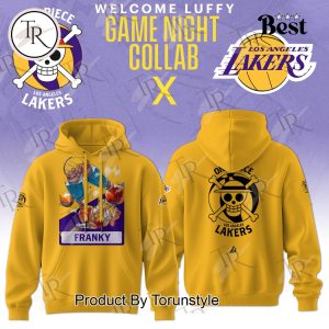 Los Angeles Lakers x One Piece 2025 Welcome Franky Game Night Collab Hoodie