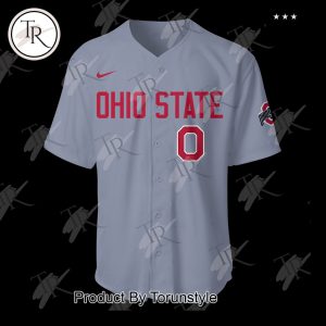 Ohio State Buckeyes Firefighter Appreciation Night 2025 Limited Edition Baseball Jersey – Grey