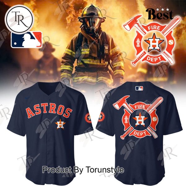 Houston Astros 2025 Firefighter Appreciation Night Limited Edition Baseball Jersey – Blue