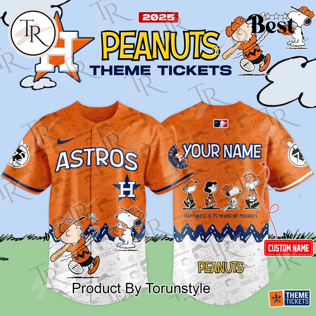 Houston Astros 2025 Peanuts Theme Tickets Custom Name New Limited Edition Baseball Jersey Houston Astros 2025 Peanuts Theme Tickets Custom Name New Limited Edition Baseball Jersey