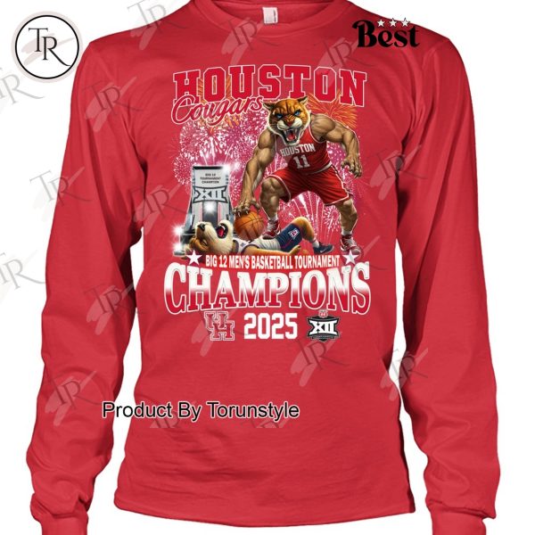 Houston Cougars Big 12 Men’s Basketball Tournament Champions 2025 Limited Edition T-Shirt
