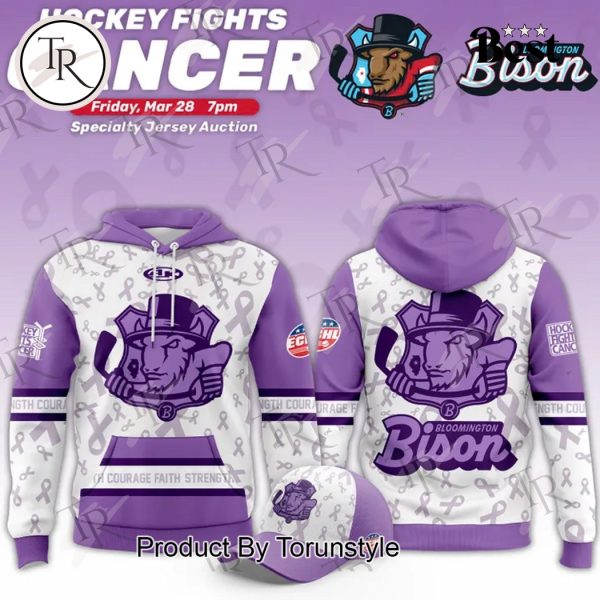 Bloomington Bison 2025 Hockey Fights Cancer Limited Edition Hoodie