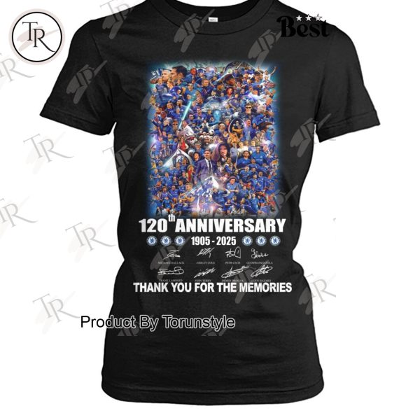 Chelsea F.C 120th Anniversary 1905-2025 Thank You For The Memories New Limited Edition T-Shirt